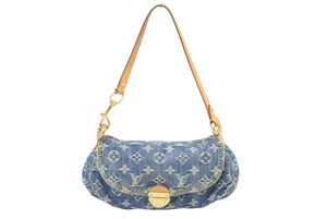 Louis Vuitton Pleaty Hobo Bag Monogram Denim Handbag
